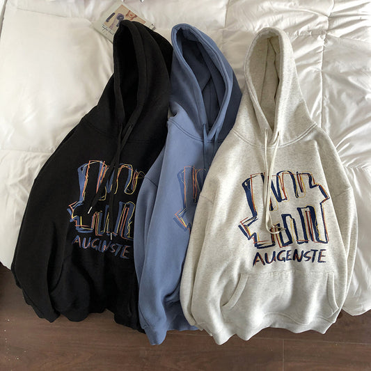 Lazy Style Hooded Jacket Korean Style Loose Hong Kong Style Top