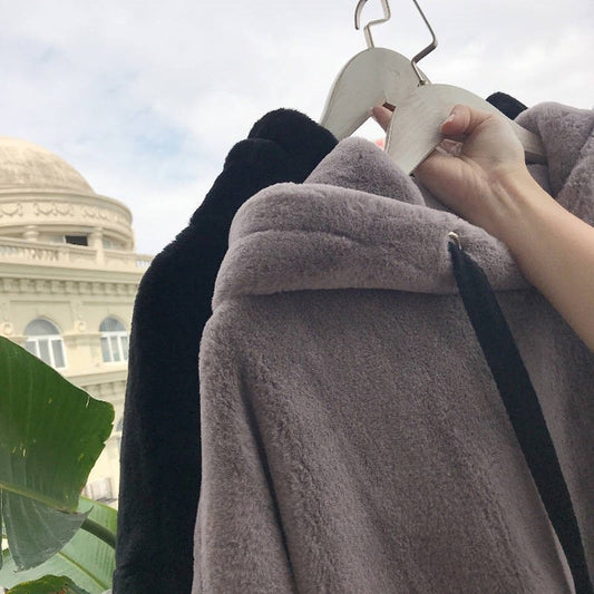 Lazy style loose Korean style plush coat