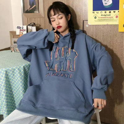 Lazy Style Hooded Jacket Korean Style Loose Hong Kong Style Top