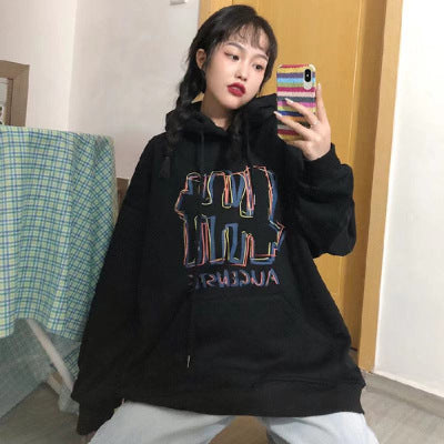 Lazy Style Hooded Jacket Korean Style Loose Hong Kong Style Top