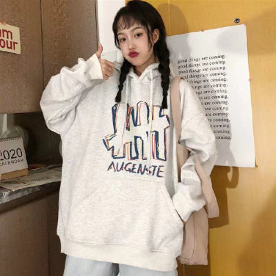 Lazy Style Hooded Jacket Korean Style Loose Hong Kong Style Top
