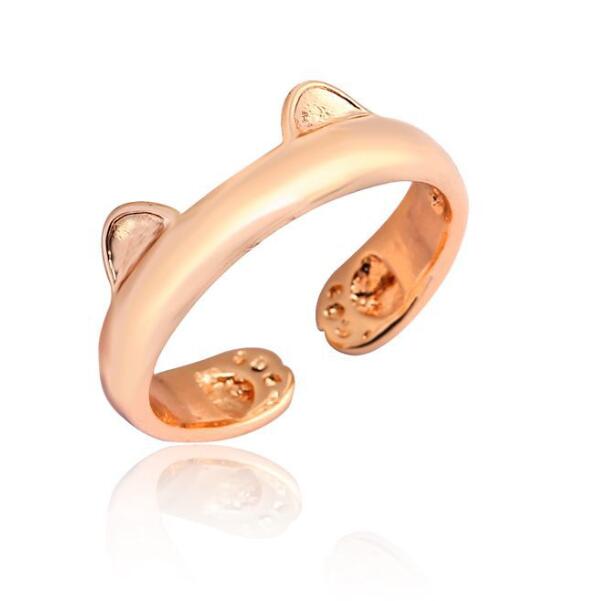 Classy Cat Ring Premium Style Set with elegant cat ear design and shiny finish, perfect for stylish outfits.