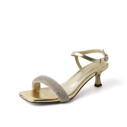 Elegant Mid Heel Open Toe Sandal Style