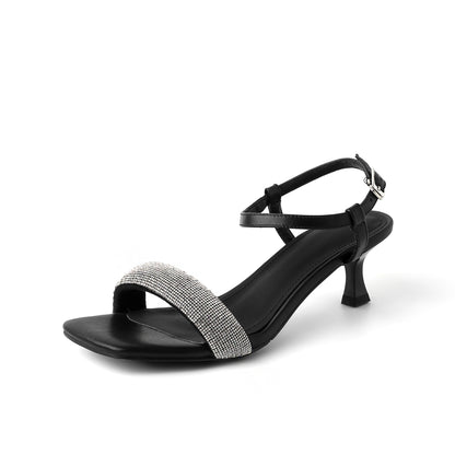 Elegant Mid Heel Open Toe Sandal Style