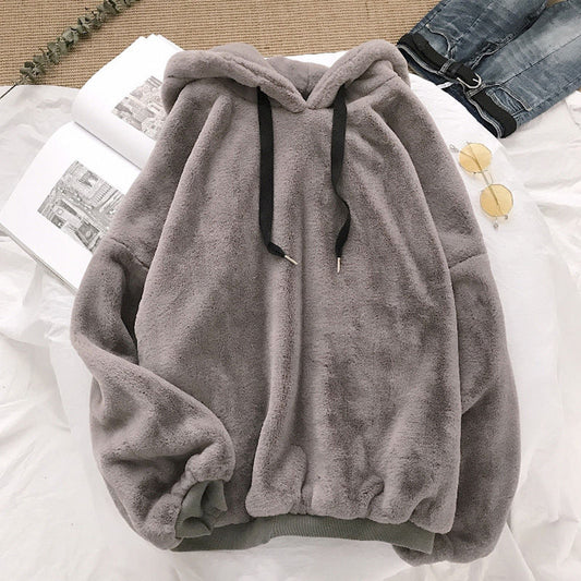 Lazy style loose Korean style plush coat