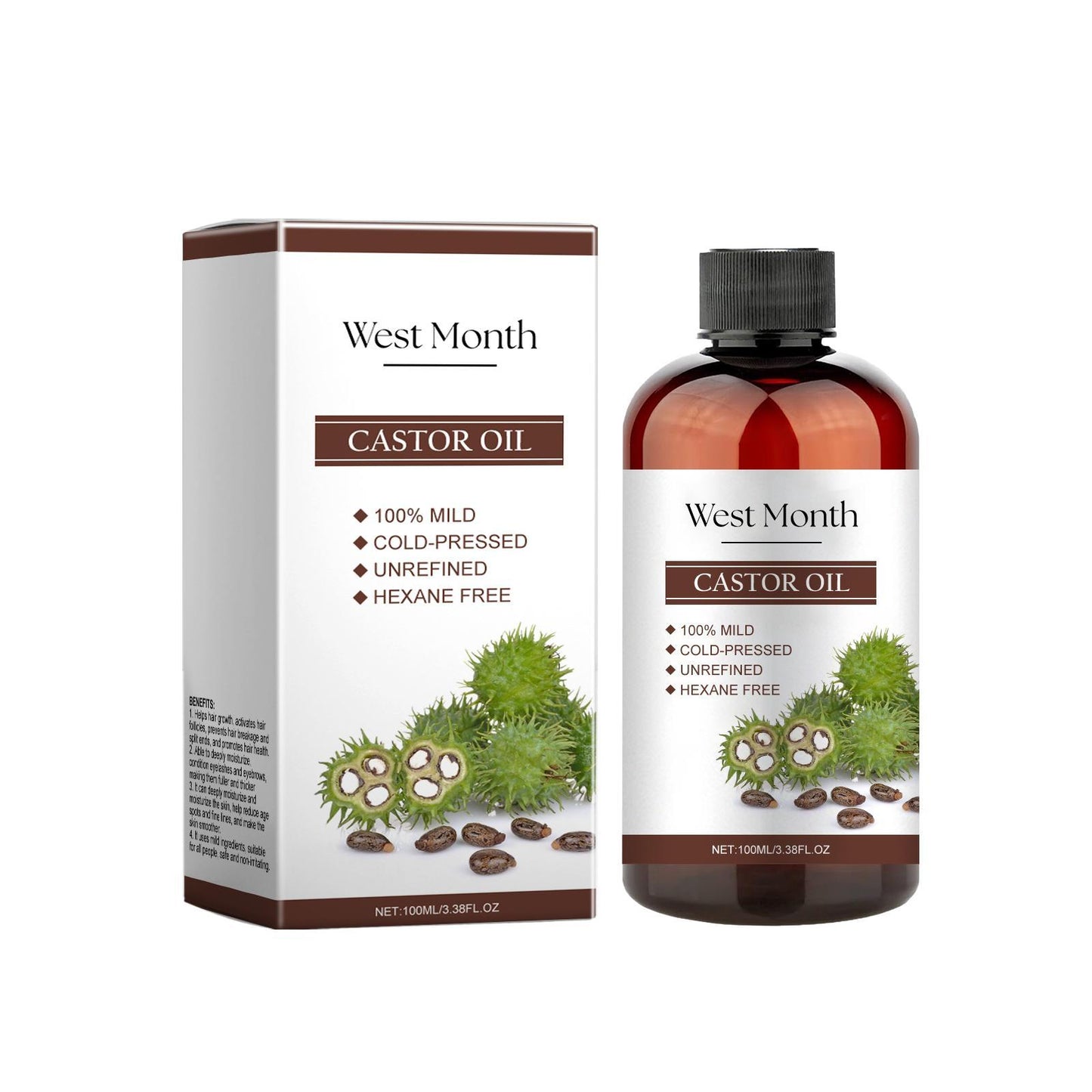 Xiyue All-in-one Castor Oil Is An Essential Oil For Multi-effect Care, Moisturizing Skin, Eyelashes And Eyebrows
